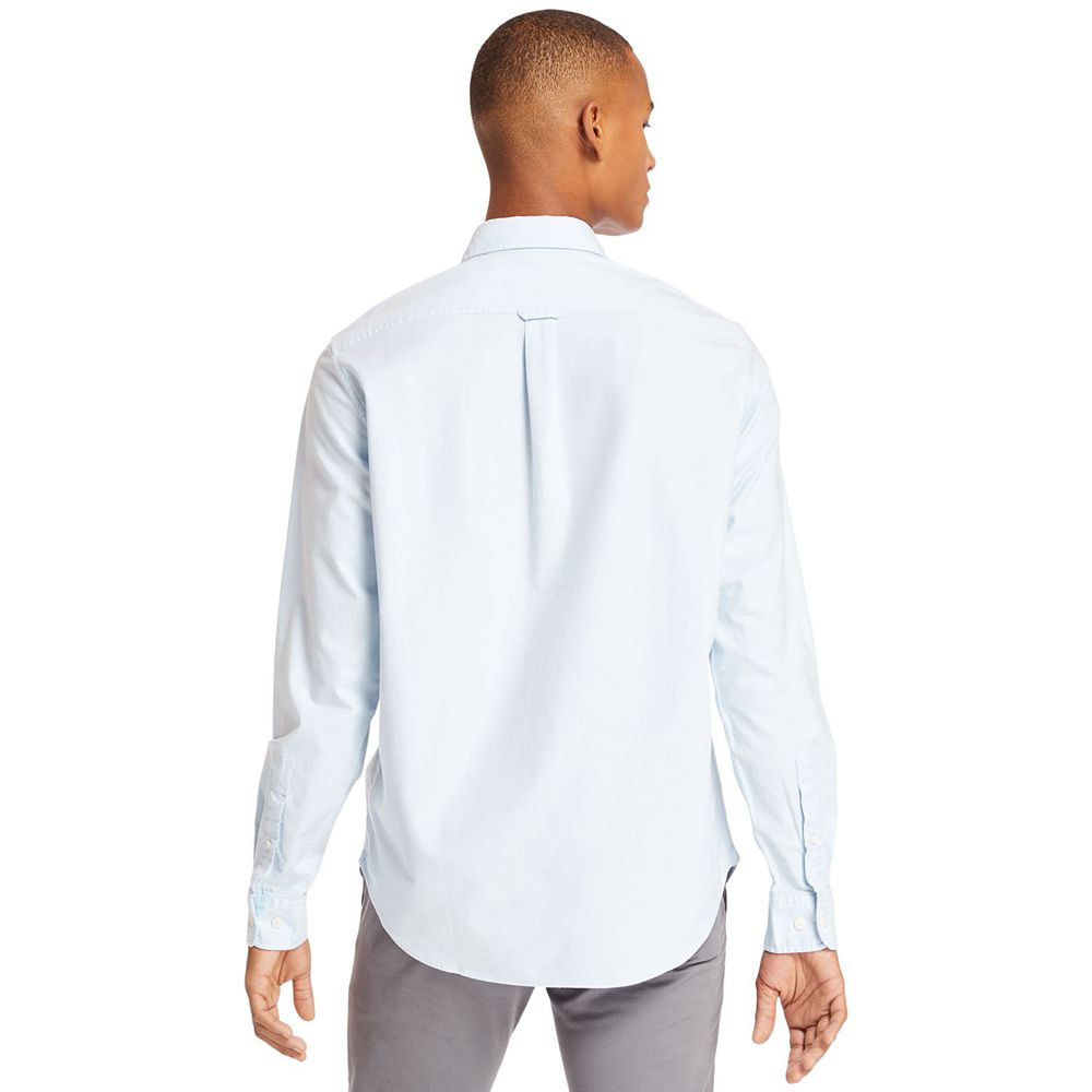 Camasi Timberland Barbati Albi - Long Sleeve Stretch Oxford - Romania - HMXEFK389